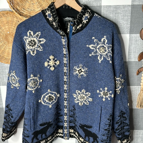 Vtg Icelandic Design Cardigan - Picture 1 of 8